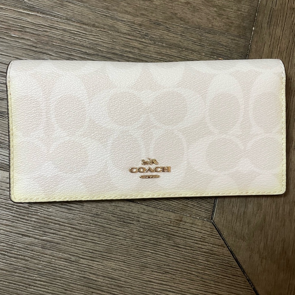 Coach Signature Cream Wallet